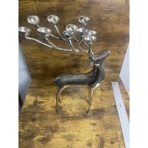 Sonoma Williams Silverplate 10 Point 20" Xmas Deer Candalabra 1997